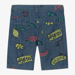 Guess-Синие шорты из шамбре для мальчиков | Childrensalon Outlet