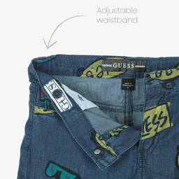 Guess-Синие шорты из шамбре для мальчиков | Childrensalon Outlet