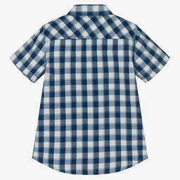 Guess-Хлопковая рубашка в синюю клетку | Childrensalon Outlet