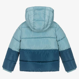 Guess-Boys Blue Colourblock Puffer Jacket | Childrensalon Outlet