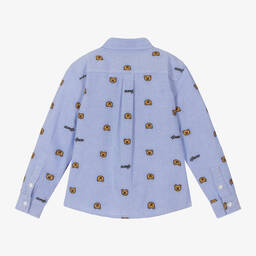 Guess-Boys Blue Cotton Teddy Bear Shirt | Childrensalon Outlet
