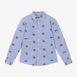 Guess-Boys Blue Cotton Teddy Bear Shirt | Childrensalon Outlet