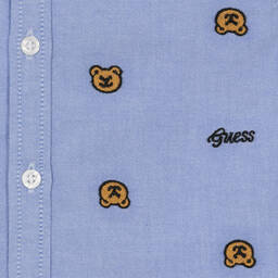 Guess-Boys Blue Cotton Teddy Bear Shirt | Childrensalon Outlet