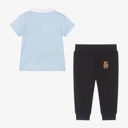 Guess-Голубой топ с мишкой и штанишки из хлопка для мальчиков | Childrensalon Outlet