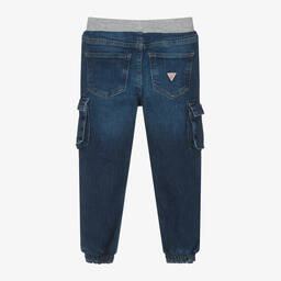 Guess-Boys Blue Denim Cargo Jeans | Childrensalon Outlet