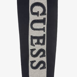Guess-Boys Blue & Grey Logo Joggers | Childrensalon Outlet