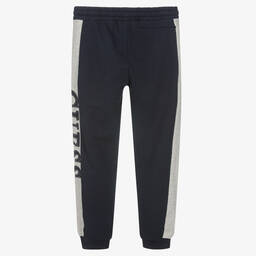 Guess-Boys Blue & Grey Logo Joggers | Childrensalon Outlet