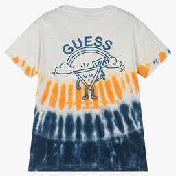 Guess-Boys Blue & Grey Tie-Dye T-Shirt | Childrensalon Outlet