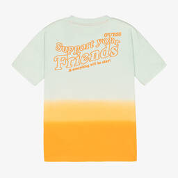 Guess-Оранжево-голубая хлопковая футболка для мальчиков | Childrensalon Outlet