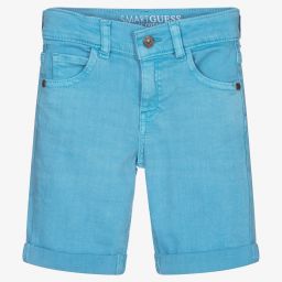 Guess-Boys Blue Stretch Denim Shorts | Childrensalon Outlet