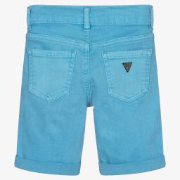 Guess-Boys Blue Stretch Denim Shorts | Childrensalon Outlet