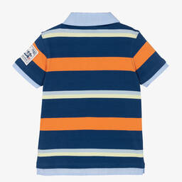 Guess-Boys Blue Striped Polo Shirt | Childrensalon Outlet