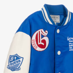 Guess-Boys Blue Tiger Varsity Jacket | Childrensalon Outlet