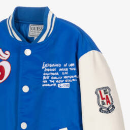 Guess-Boys Blue Tiger Varsity Jacket | Childrensalon Outlet