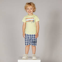 Guess-Boys Blue & White Check Shorts | Childrensalon Outlet