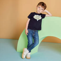 Guess-بنطلون جينز أزرق كلاسيكي مرن للأولاد | Childrensalon Outlet