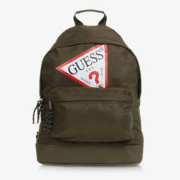 Guess-حقيبة ظهر بشعار مثلث لون أخضر كاكي (39 سم) | Childrensalon Outlet