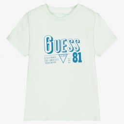 Guess-Boys Green Logo T-Shirt | Childrensalon Outlet