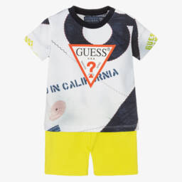 Guess-Boys Green & White Cotton Set | Childrensalon Outlet