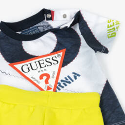 Guess-Boys Green & White Cotton Set | Childrensalon Outlet