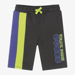 Guess-Boys Grey Cotton Jersey Shorts | Childrensalon Outlet