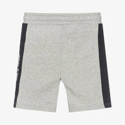 Guess-Boys Grey Cotton Logo Shorts | Childrensalon Outlet