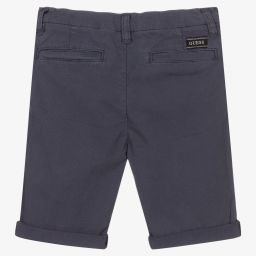 Guess-Boys Grey Cotton Shorts | Childrensalon Outlet