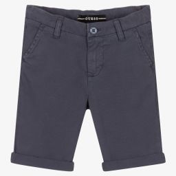 Guess-Boys Grey Cotton Shorts | Childrensalon Outlet