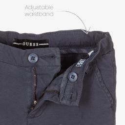 Guess-Boys Grey Cotton Shorts | Childrensalon Outlet