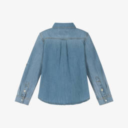 Guess-قميص بوبلين قطني أزرق داكن للأولاد | Childrensalon Outlet