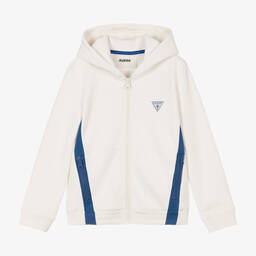 Guess-Boys Ivory Jersey Zip-Up Top | Childrensalon Outlet