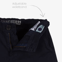 Guess-Boys Navy Blue Cotton Chino Shorts | Childrensalon Outlet