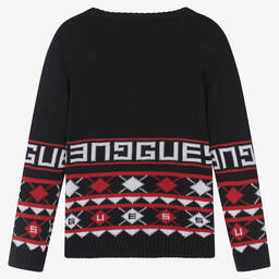 Guess-Boys Navy Blue Cotton Teddy Bear Sweater | Childrensalon Outlet