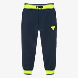 Guess-جوغرز قطن جيرسي لون كحلي وأصفر نيون للأولاد | Childrensalon Outlet