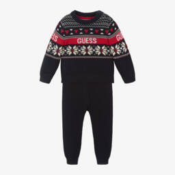 Guess-Boys Navy Cotton Jumper Set | Childrensalon Outlet