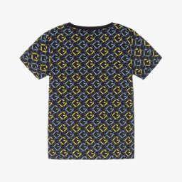 Guess-Футболка из хлопка с узором синяя для мальчиков | Childrensalon Outlet