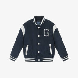 Guess-Boys Navy Faux Suede Bomber | Childrensalon Outlet