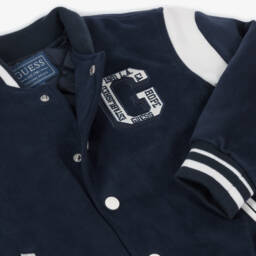 Guess-Boys Navy Faux Suede Bomber | Childrensalon Outlet