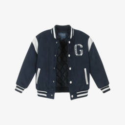 Guess-Boys Navy Faux Suede Bomber | Childrensalon Outlet