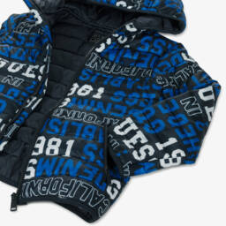 Guess-Boys Navy Hooded Puffer Coat | Childrensalon Outlet