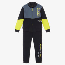 Guess-Boys Navy Zip-Up Tracksuit | Childrensalon Outlet