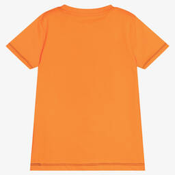 Guess-Boys Orange Cotton Logo T-Shirt | Childrensalon Outlet