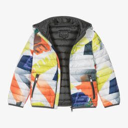 Guess-Boys Orange & Green Puffer Jacket | Childrensalon Outlet