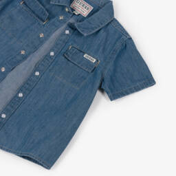 Guess-Boys Soft Blue Denim Shirt | Childrensalon Outlet