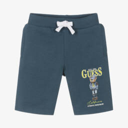 Guess-Boys Soft Blue Jersey Shorts | Childrensalon Outlet
