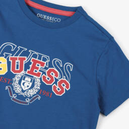 Guess-Boys Vibrant Blue Cotton Tee | Childrensalon Outlet