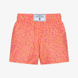 Guess-Boys Vibrant Logo Swim Trunks | Childrensalon Outlet