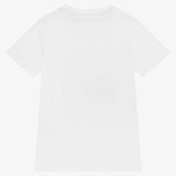 Guess-Boys White Cotton Logo T-Shirt | Childrensalon Outlet