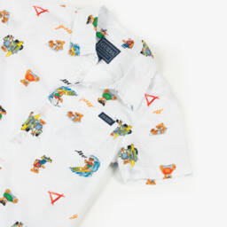 Guess-Рубашка из белого хлопка с принтом медвежонка для мальчиков | Childrensalon Outlet