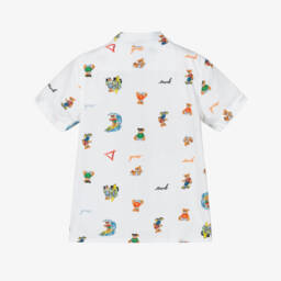 Guess-Рубашка из белого хлопка с принтом медвежонка для мальчиков | Childrensalon Outlet
